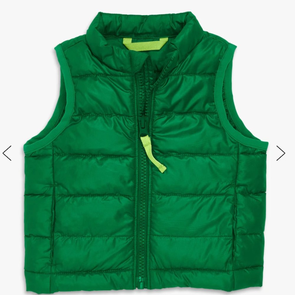 PRIMARY | Baby Lightweight Puffer Vest in Green | 12-18M